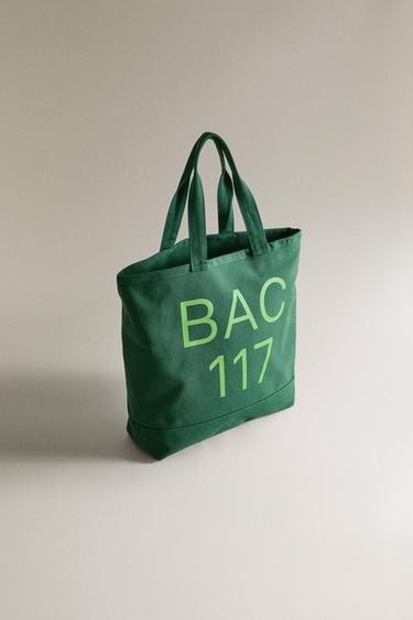 GRAND SAC COTON RUE DU BAC - Vert de Zara - Image 1