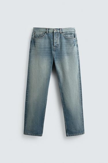 ストレートフィットセルビッチデニムパンツ X SR_AミディアムブルーZaraのストレートフィットセルビッチデニムパンツ X SR_A - ミディアムブルー 