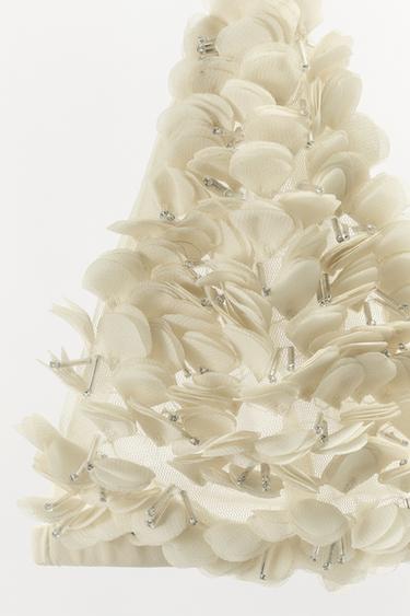 LIMITED EDITION EMBOSSED FLORAL BEADED BRA - Bone by Zara - Image 4