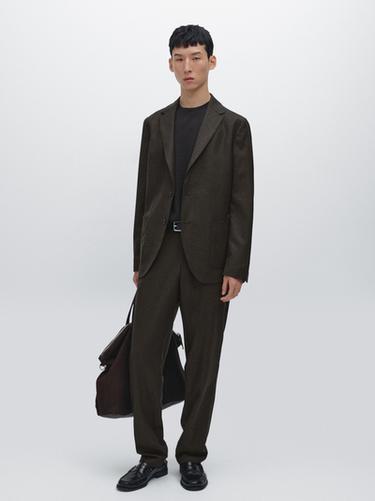 Zara 100% wool suit blazer - Chocolate - Image 0