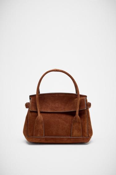 LEATHER MINI CITY BAG - Chocolate by Zara