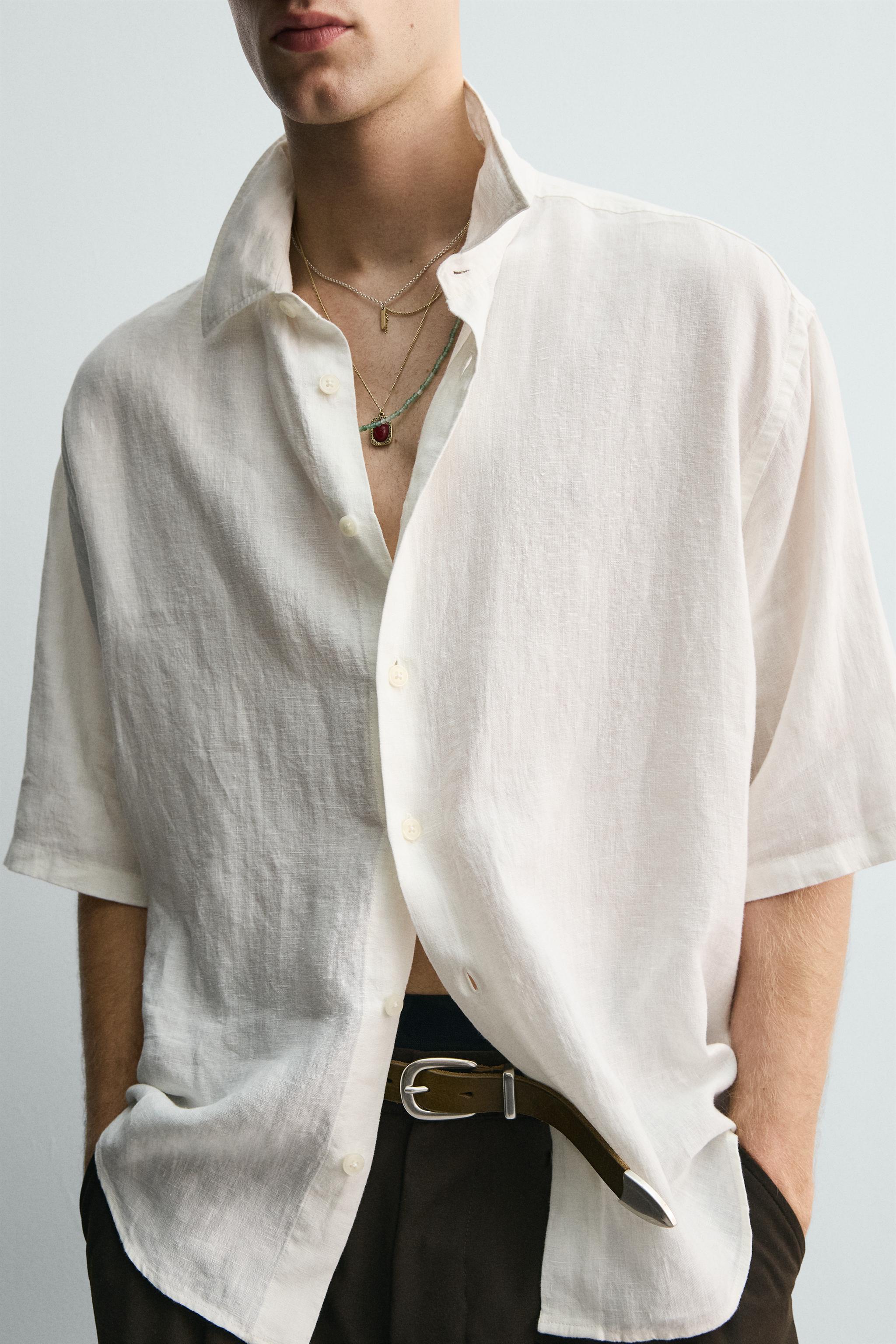 CHEMISE COUPE BOXY 100 % LIN