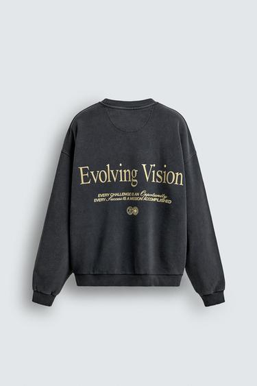 COMBINED PRINT SWEATSHIRT - Dark anthracite by Zara
