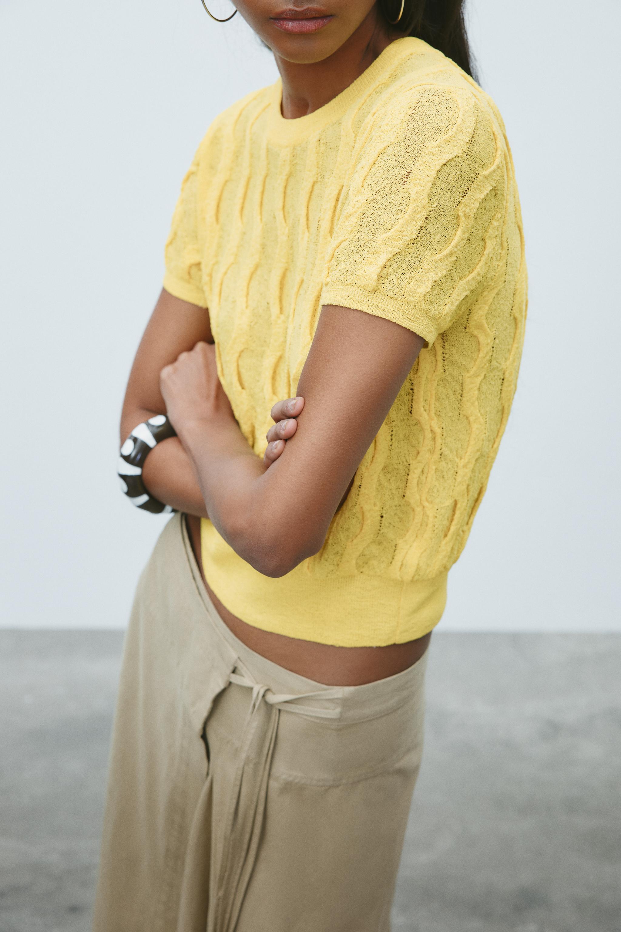 Zulma - Knitted Top - Dusty Yellow – Nanushka
