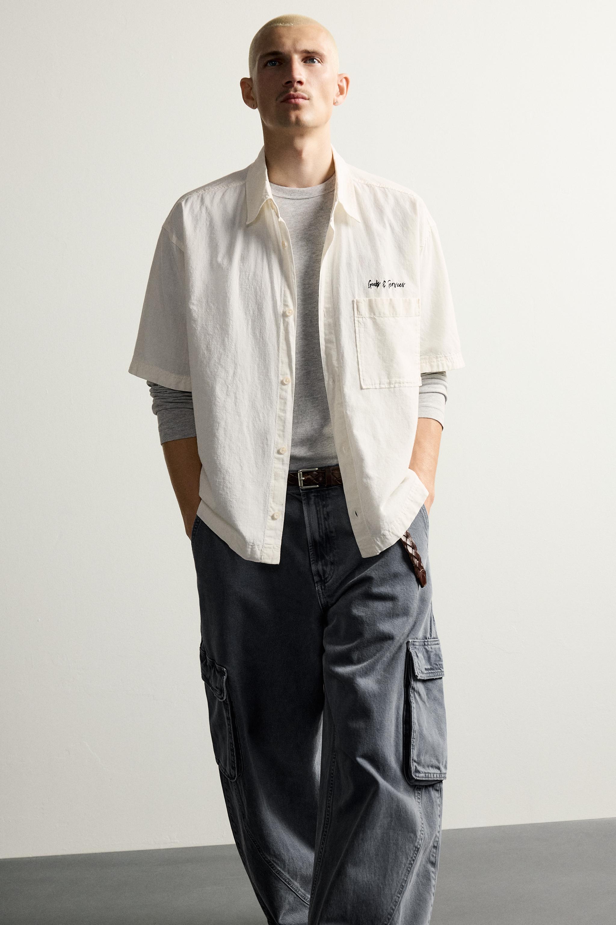 RELAXED FIT COMBINED EMBROIDERY SHIRT