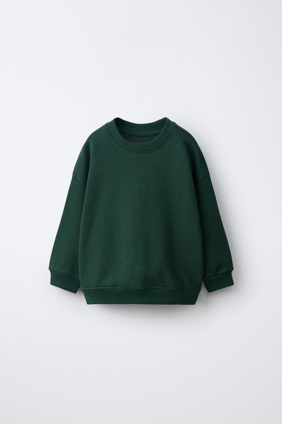 PLAIN SWEATSHIRT - Bottle green by Zara - Image 0