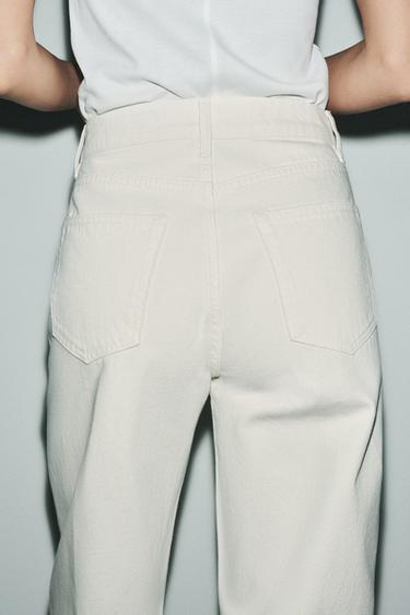 JEANS ZW COLLECTION TAPERED MID-WAIST - White by Zara - Image 3