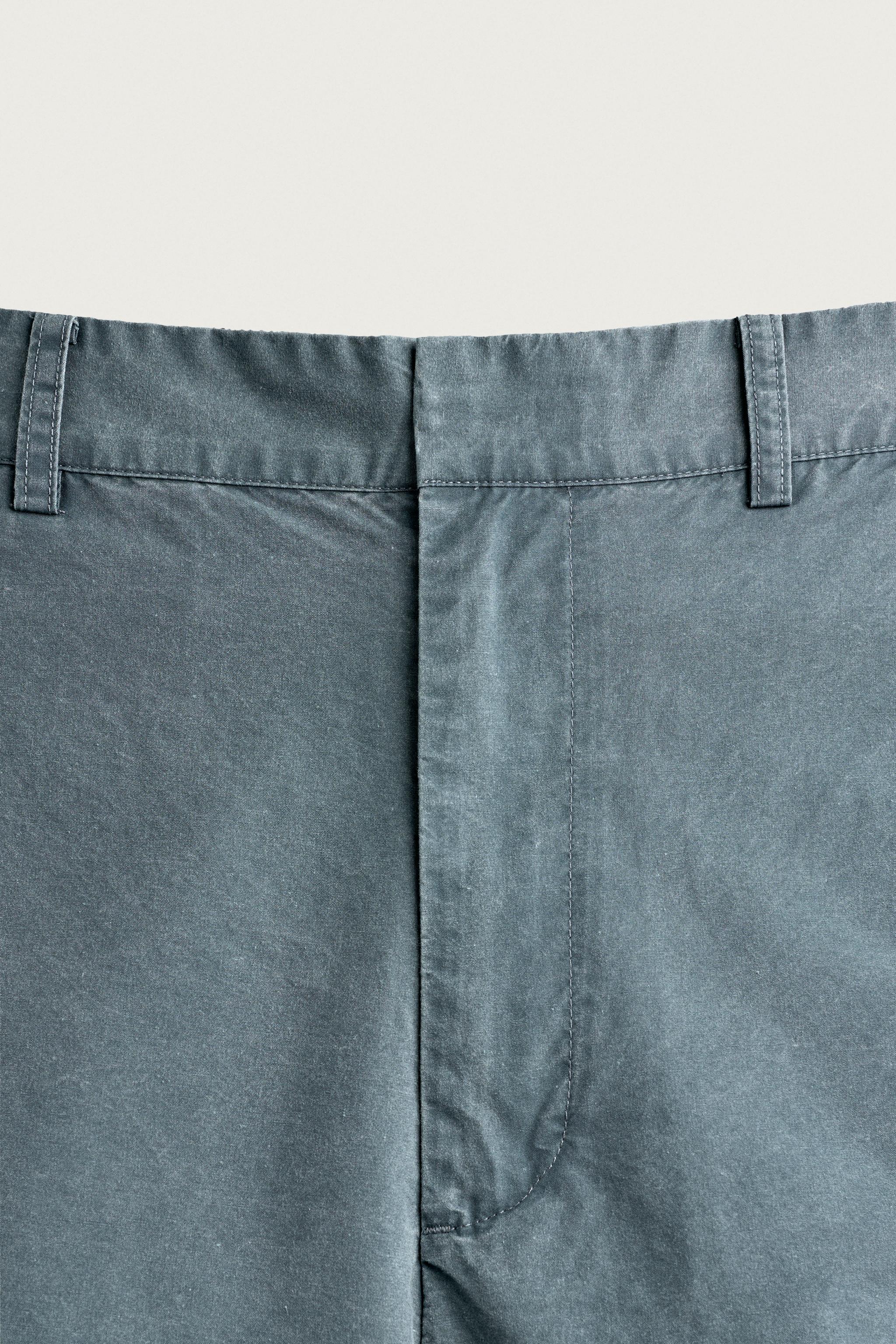 Мужские брюки Zara WASHED RELAXED FIT PANTS WITH TABS — фото 9