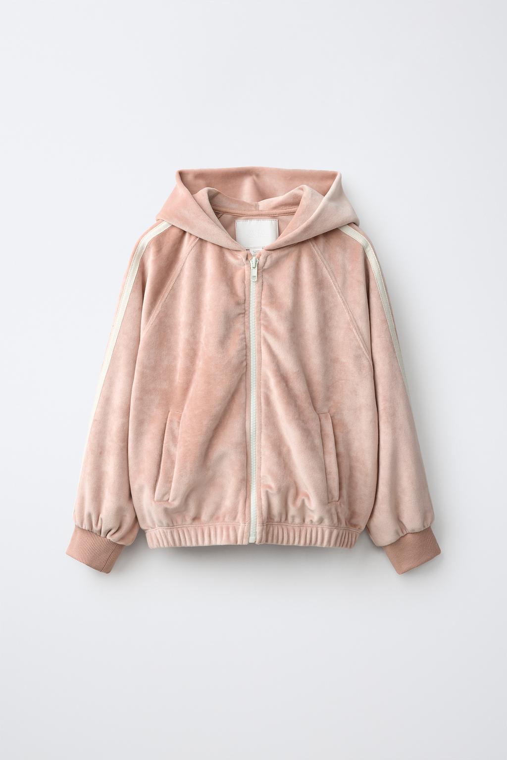 VELOUR ZIP SWEATSHIRT