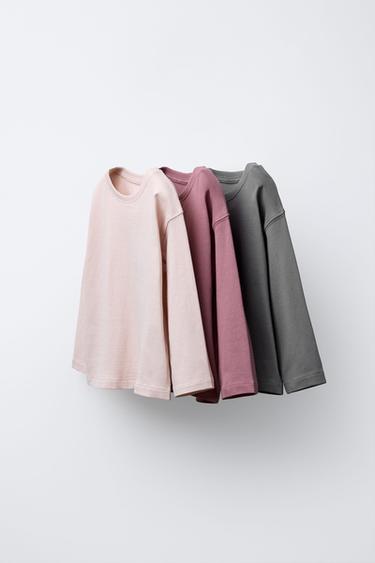 3-PACK OF PLAIN T-SHIRTS - Dusty mauve by Zara