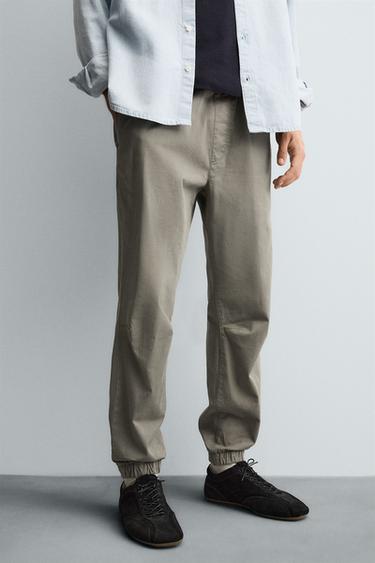 PANTALON STYLE JOGGING SLIM FIT - Kaki clair de Zara - Image 4
