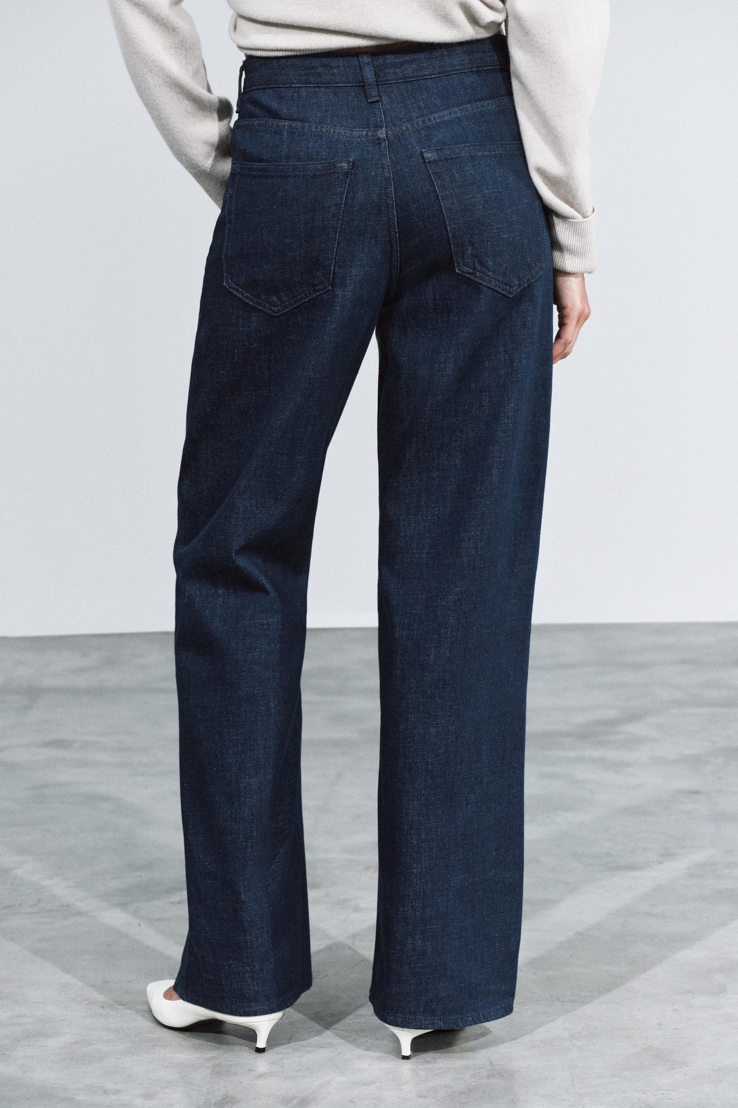 Женские джинсы Zara ZW Collection High-Rise Straight Fit, цвет: Синий — фото 3