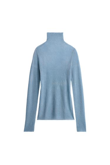 Zaras Topp i metallictråd Limited Edition - Pastellblå