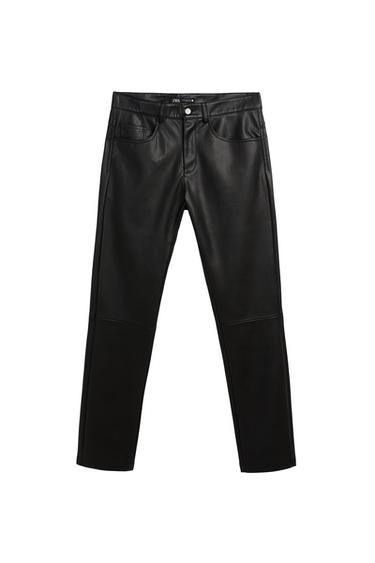 FAUX LEATHER SLIM FIT PANTS
