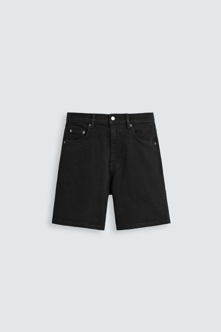 ZARA REGULAR FIT DENIM BERMUDA SHORTS
