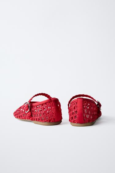 BALLERINES AJOURÉES - Rouge de Zara - Image 4