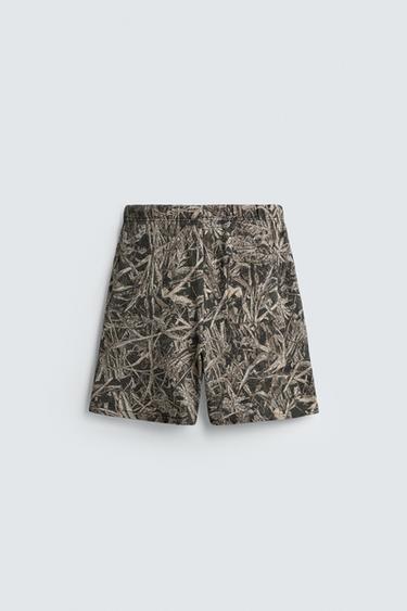 ABSTRACT PRINT BERMUDA SHORTS - Light khaki by Zara - Image 7