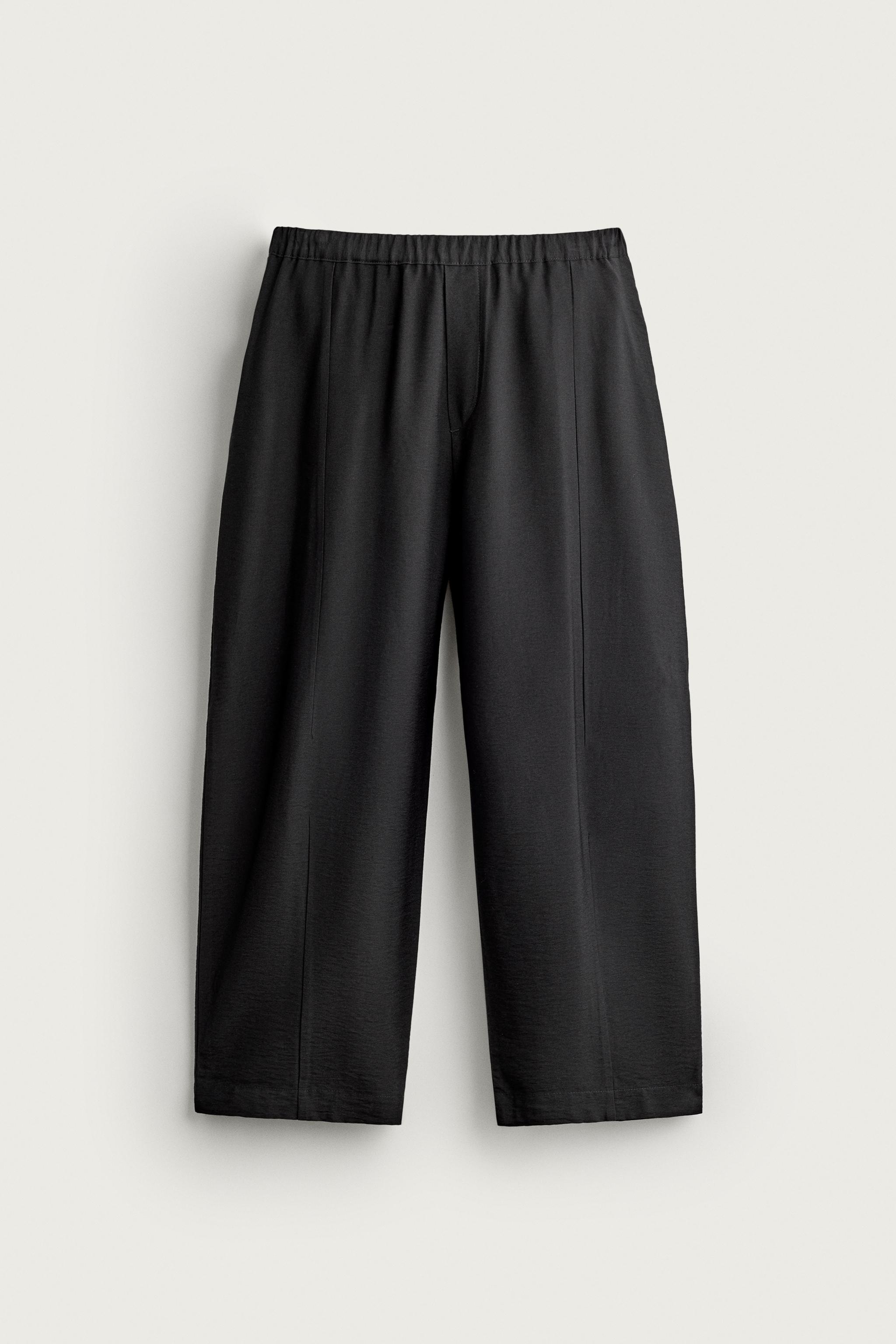 FLOWY BALLOON FIT PANTS — Black