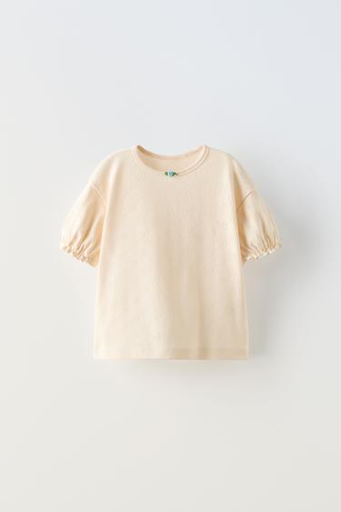 CAMISETA POINTELLE ROSA - Crudo de Zara - Imagen 0