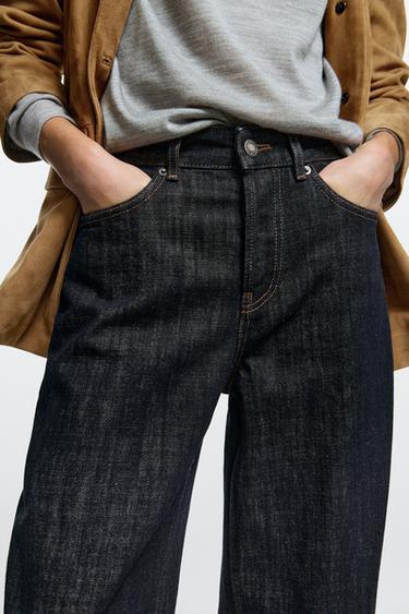 High-waist barrel fit jeans with cuffed hems — Blue 1