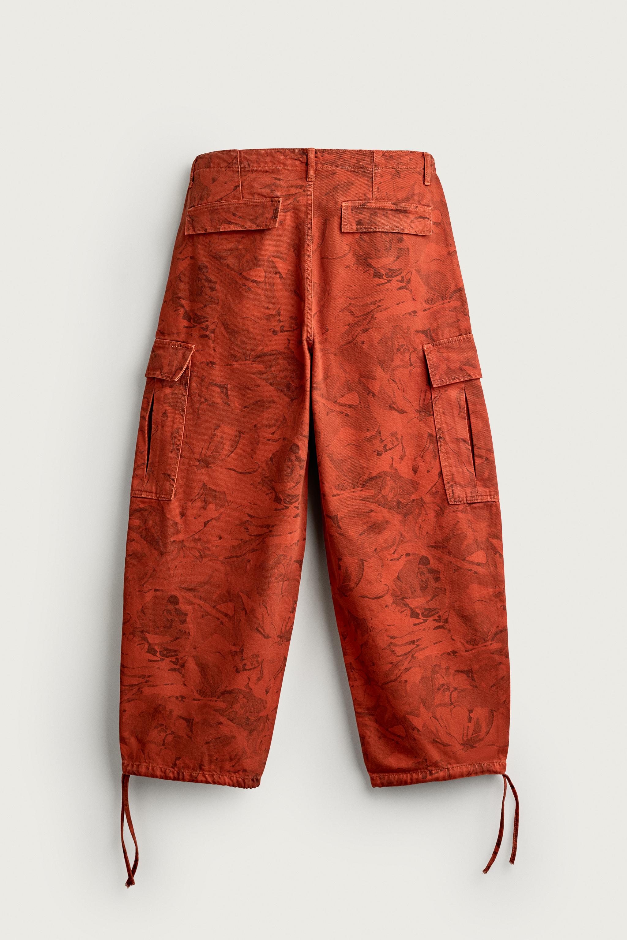 ABSTRACT-PRINT BALLOON-FIT CARGO PANTS