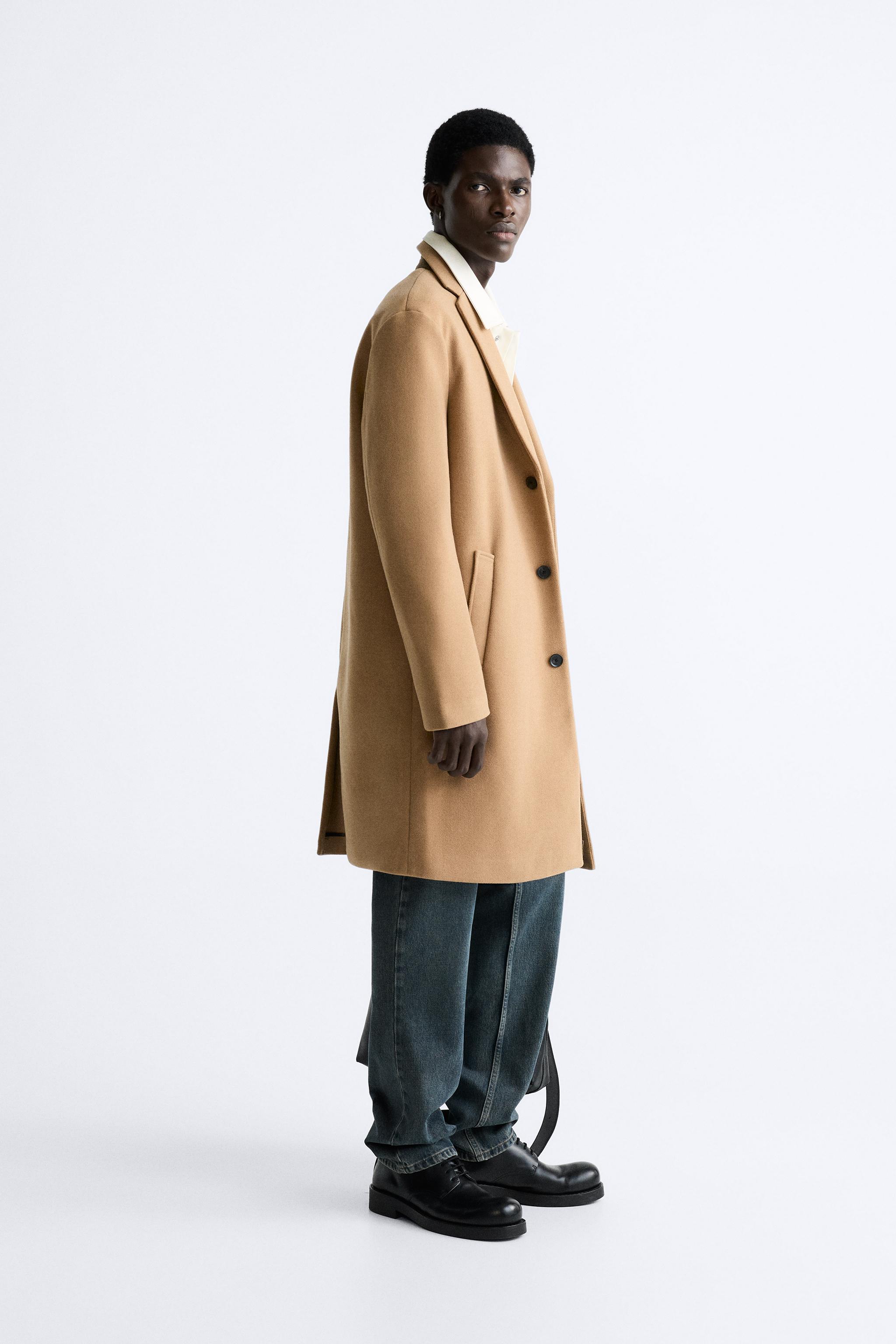 Zara men's shop camel overcoat