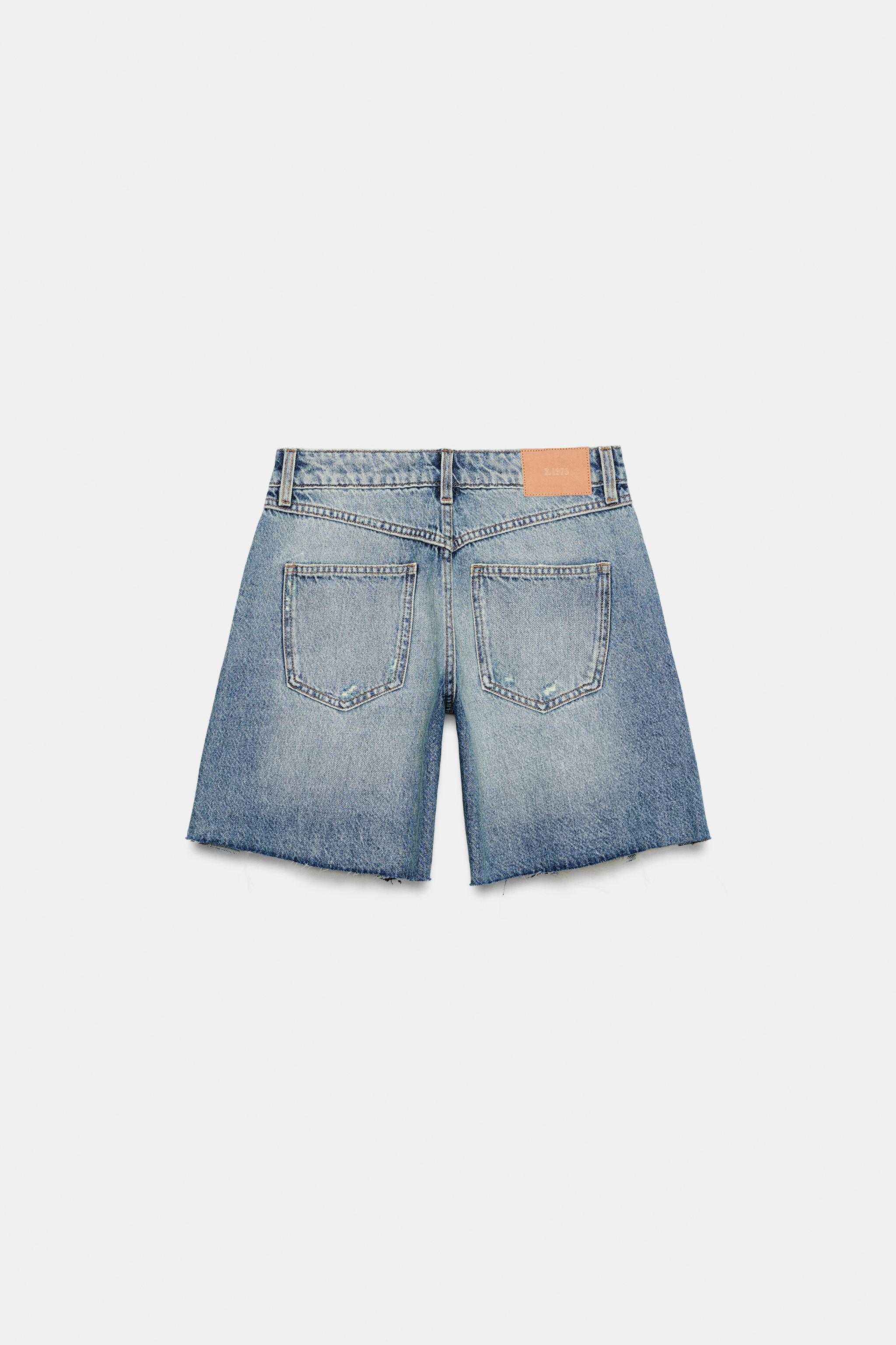 Женские шорты Zara Z1975 RIPPED DENIM SHORTS — фото 7