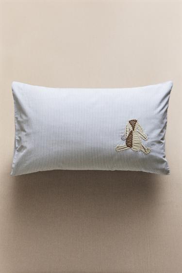 KIDS' RABBIT COTTON PILLOWCASE - Blue by Zara