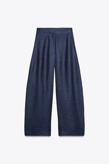 LEINENHOSE 100 % ZW COLLECTION LIMITED EDITION - Blau verwaschen von Zara
