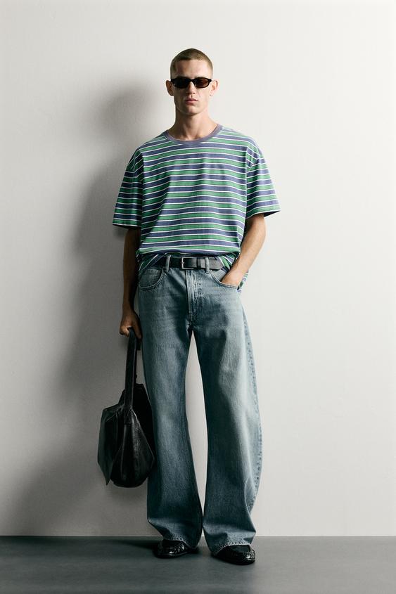 STRIPED CROPPED FIT T-SHIRT - Green de Zara - Imagen 0