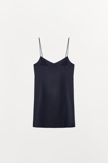 ROBE COURTE SATINÉE - Bleu / Bleu marine de Zara - Image 5