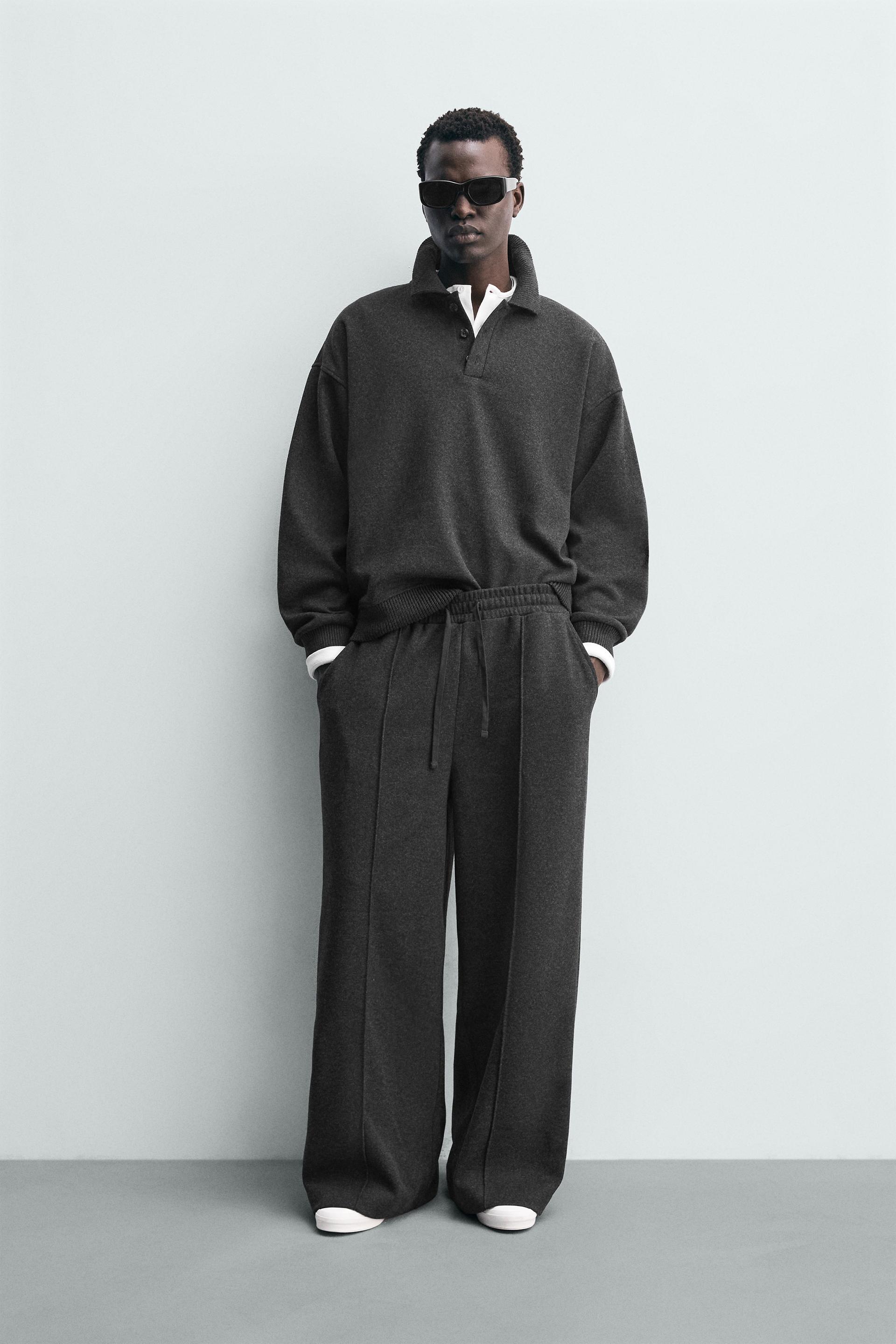 Textured Polo Sweatshirt