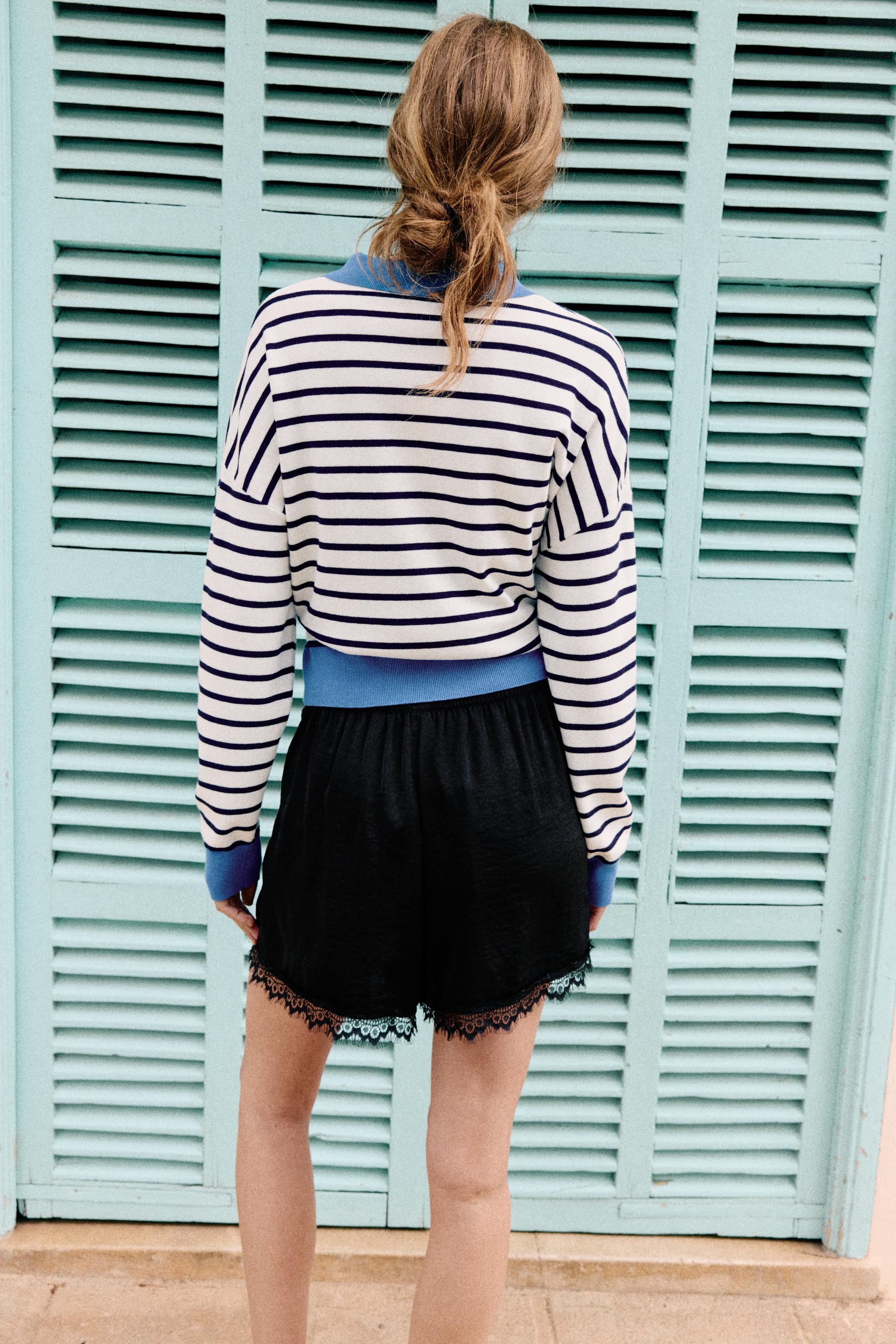 LACE TRIM SATIN SHORTS
