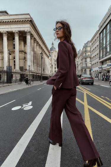 PANTALON DROIT - Bordeaux de Zara - Image 2