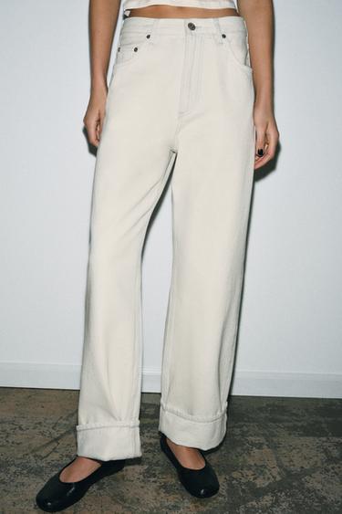 ZW COLLECTION BAGGY MID-WAIST JEANS - Light blue by Zara