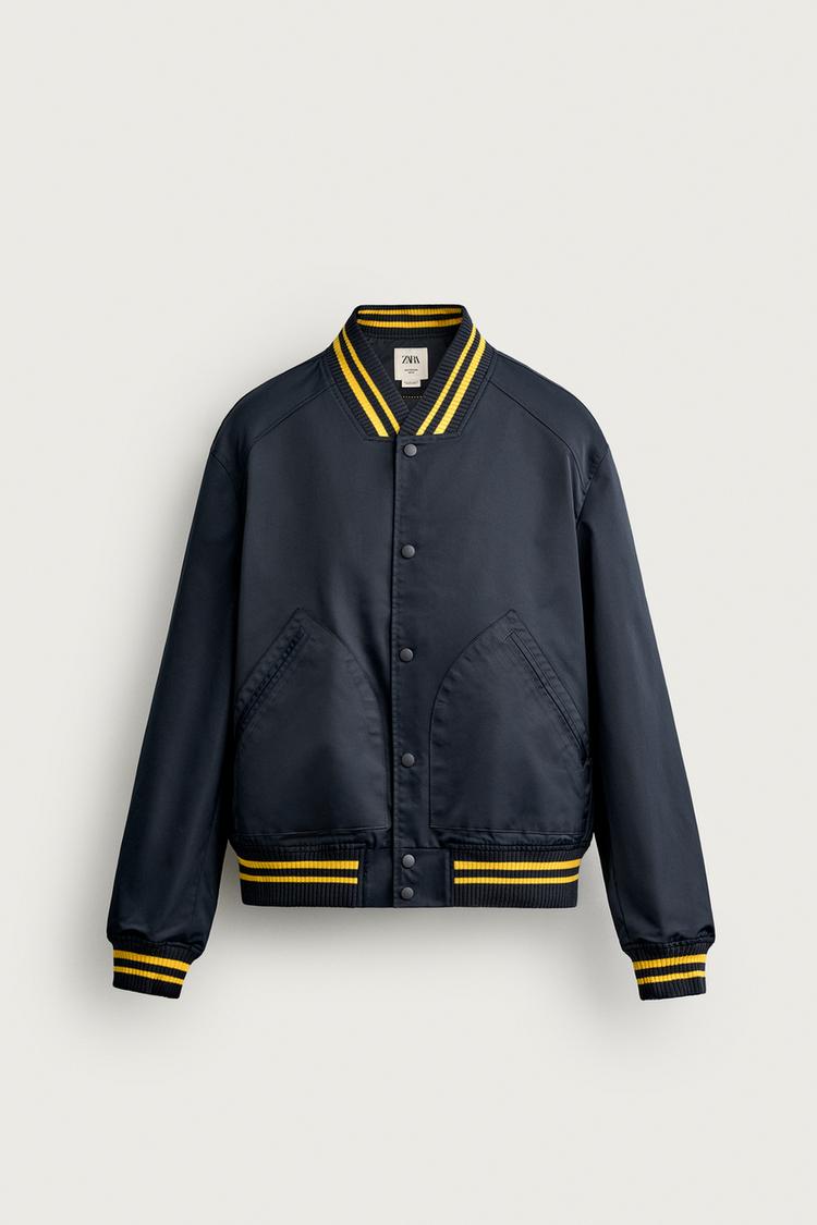 CONTRAST RELAXED FIT BOMBER JACKET