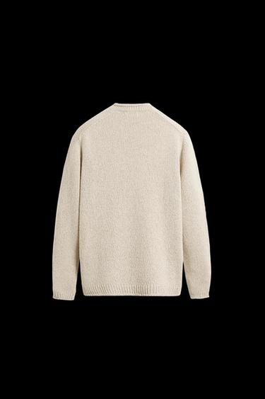 STRICKPULLOVER MIT RUSTIKALER TEXTUR - Cremefarben von Zara