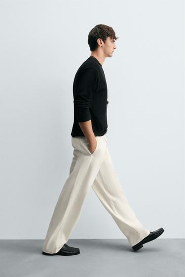 COTTON-HEMP CHINO TROUSERS - White by Zara - Image 5