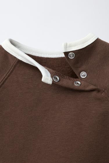 ENSEMBLE SWEAT-SHIRT ET PANTALON CONTRASTE - Marron de Zara - Image 3