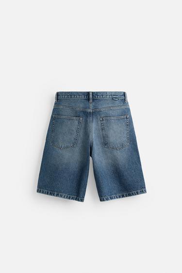 BERMUDA DENIM BAGGY FIT DÉLAVÉ - Bleu moyen de Zara - Image 7