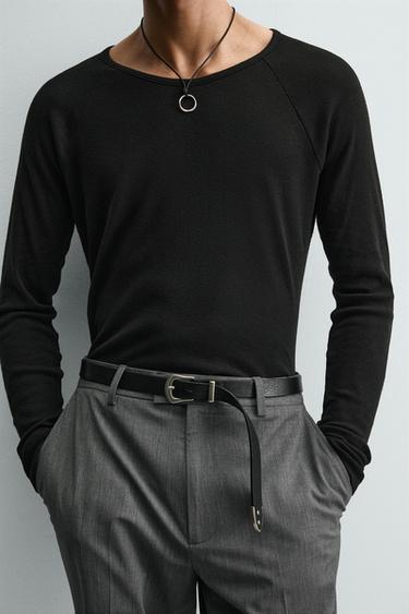 T-SHIRT RAGLAN LÉGER - Anthracite foncé de Zara - Image 5