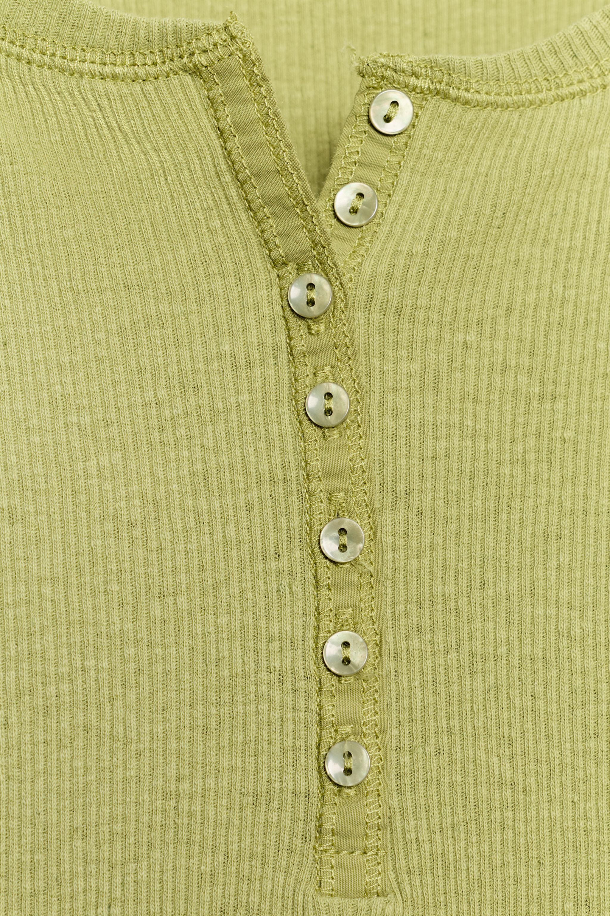 LINEN BLEND BUTTON-UP T-SHIRT - thumbnail 6