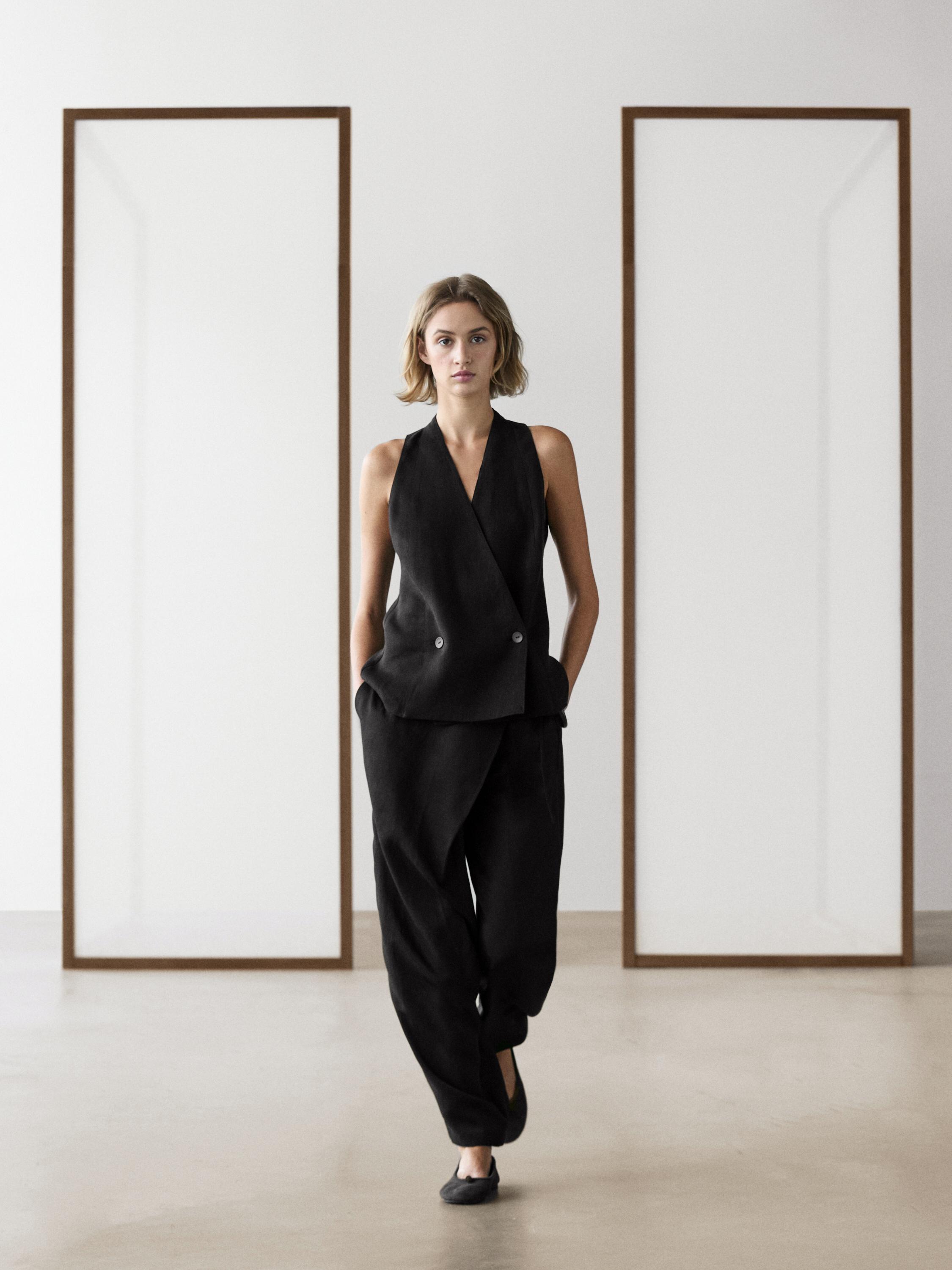 Flowing pareo trousers with tie detail