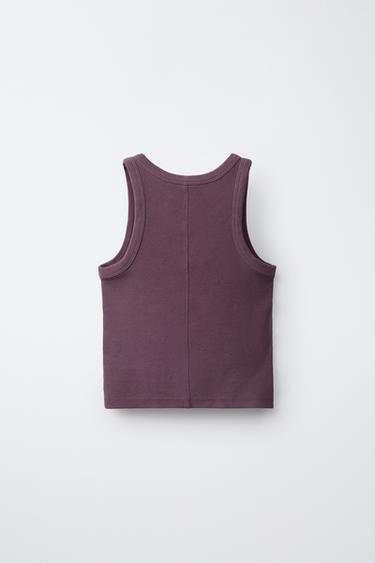 ENSEMBLE CÔTELÉ DÉLAVÉ T-SHIRT NAGEUR ET BERMUDA - Pourpre de Zara - Image 2