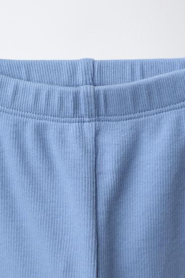 PACK OF TWO PLAIN RIBBED LEGGINGS - Blue by Zara - Image 3