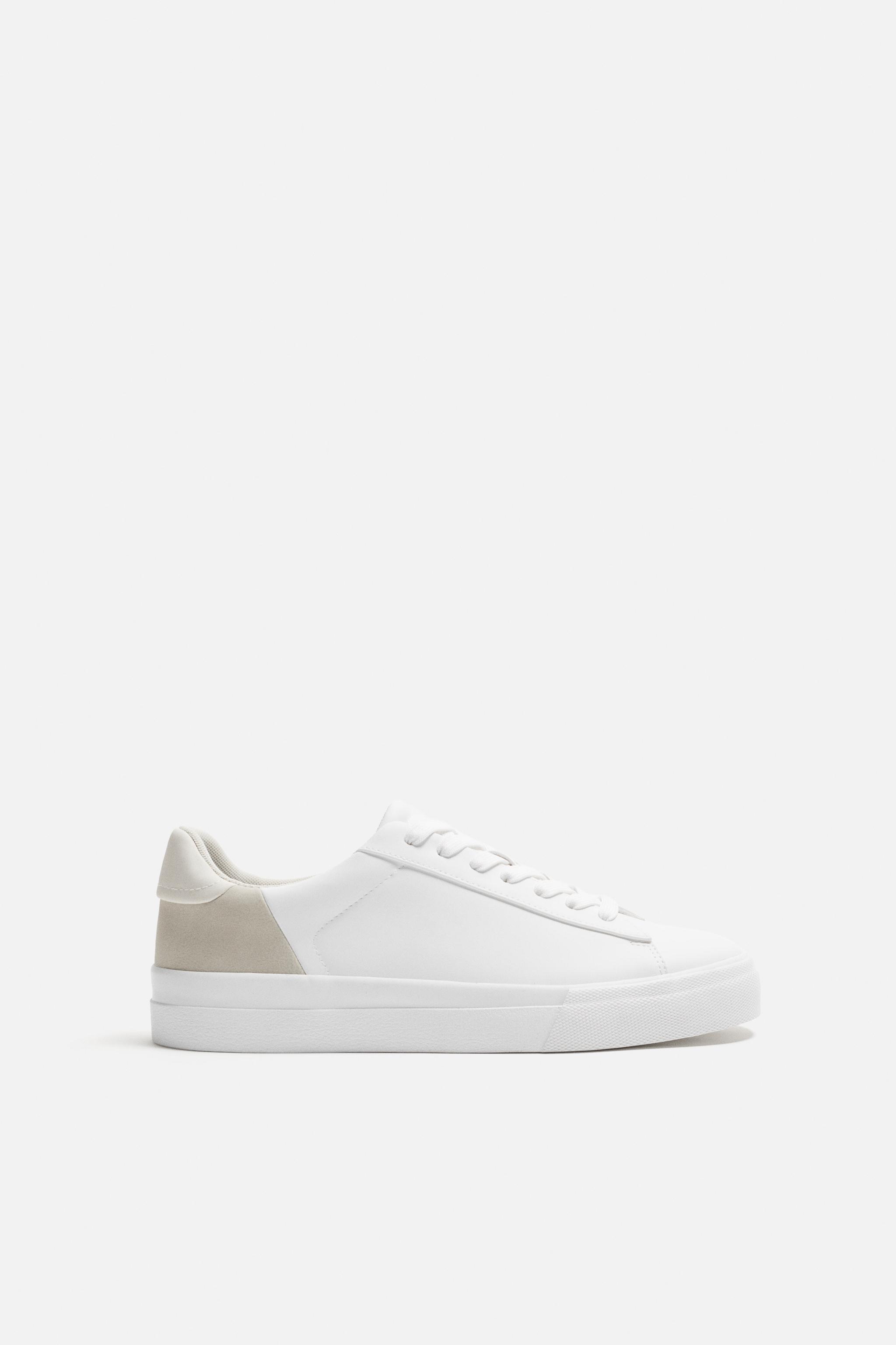 Zara leather white retailer shoes