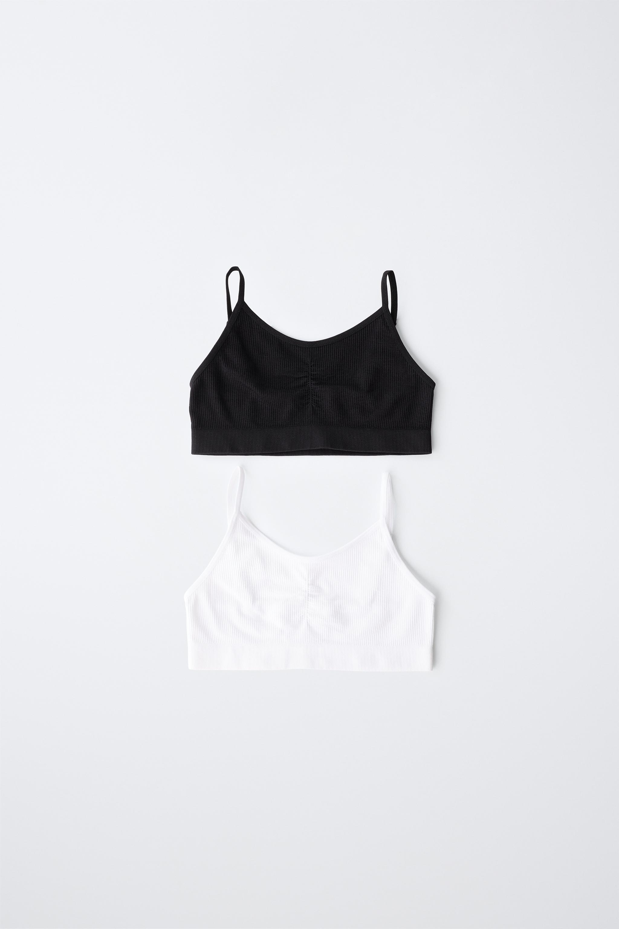 8-14 YEARS / TWO-PACK OF SEAMLESS TOPS — Black / White