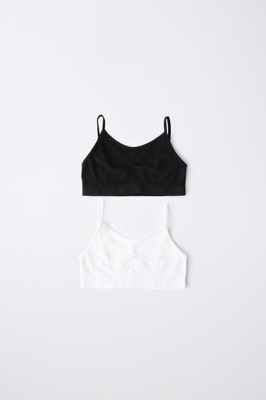 8-14 ANS/ LOT DE DEUX BRASSIÈRES SEAMLESS - Blanc / Noir de Zara