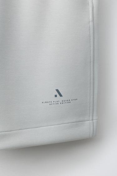 SPORTY LOGO BERMUDA SHORTS - Pearl grey by Zara - Image 3