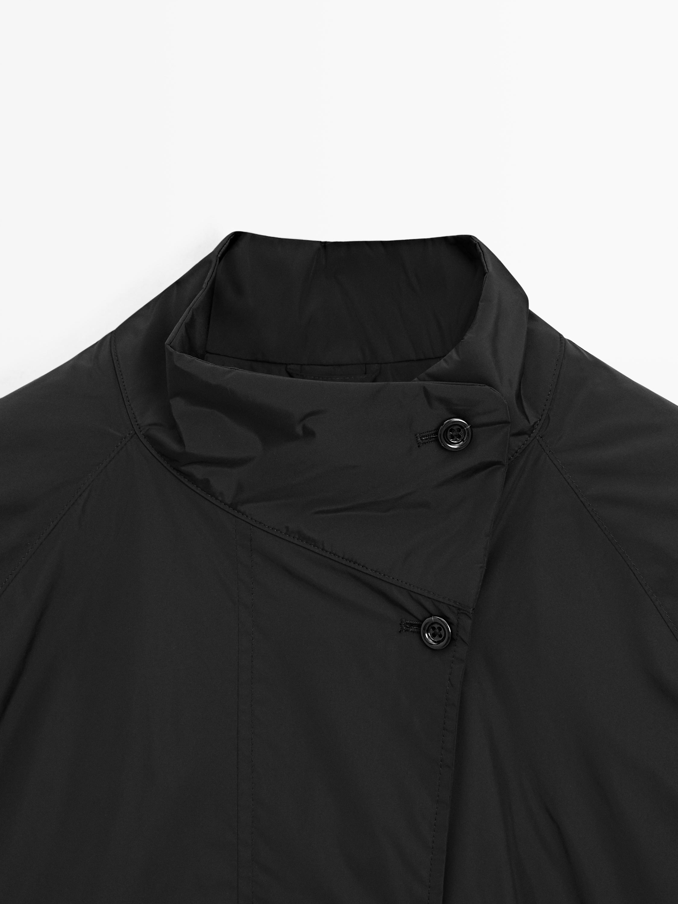 Short padded parka with collar detail